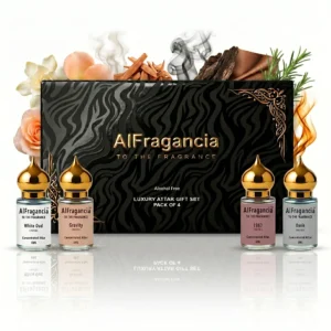 Luxury Attar Gift Set Pack of 4 - White Oud | Gravity | 1967 | Oasis, ( HSN: 33030090 )